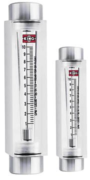 Acrylic Rotameter - 7GPH-20GPM, 2-10in Scales | King 7510/7511
