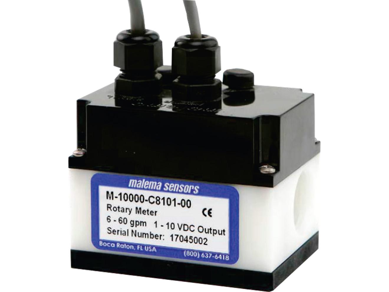 Paddle Wheel Flow Meter - 0.026-60GPM, Built-In Switch | Malema M-10000