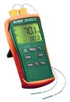 Dual Input Thermometer - Type K, Backlit, MIN/MAX | Extech EA10