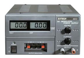 Extech 382213 Regulated DC Power Supply: Digital Display with 5V/12V Aux Outputs for Lab & School Use