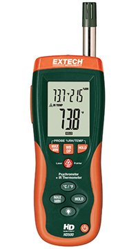 Psychrometer with IR Thermometer - 3-in-1 HVAC Tool | Extech HD500