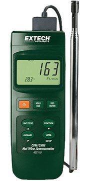 Heavy Duty Hot Wire Thermo-Anemometer - Low Velocity, CFM | Extech 407119