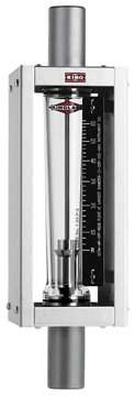 Glass Tube Rotameter - 304SS Case, 127mm Scale, 0.25-116GPM | King 7470 Series