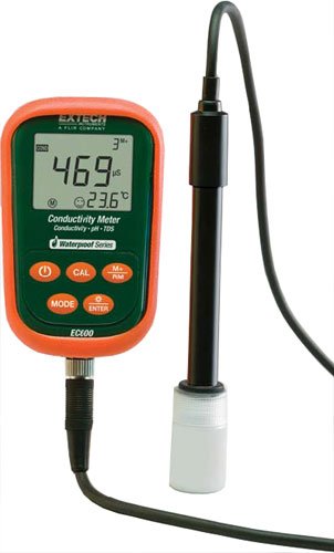 Waterproof pH/Conductivity/TDS/Salinity Meter - 7-in-1, IP57 | Extech EC600