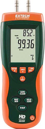 Extech HD350 Pitot Tube Anemometer + Differential Manometer