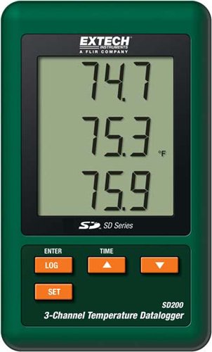 SD200 3-Channel Thermocouple Logger - SD Card | Extech