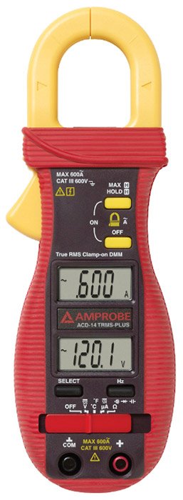 Amprobe ACD-14 TRMS-PLUS Clamp Multimeter | Dual Display HVAC Electrical Tester