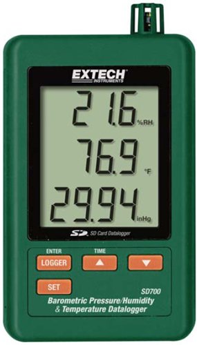 Barometric Pressure/Temp/RH Data Logger - Triple LCD, SD Card | Extech SD700