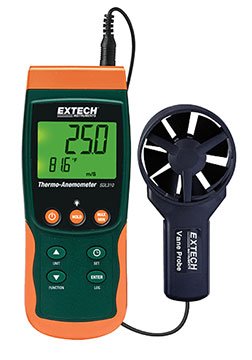 Vane Thermo-Anemometer Data Logger - SD Card, RS-232 | Extech SDL310