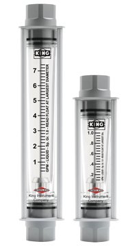 Glass Tube Rotameter - Chemical Resistant, 0.25-26GPM | King 7650 Series