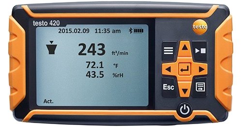 Testo 420 Lightweight Precise Flow Hood for Volume Flow Regulation