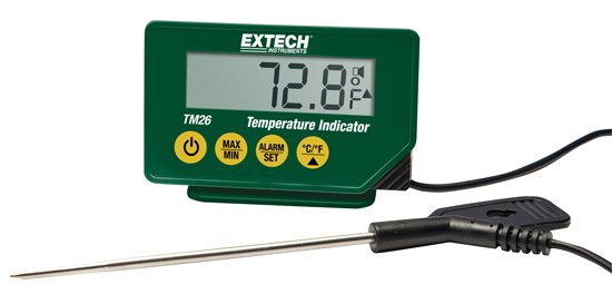 Temperature Indicator - NSF Certified, IP65, -40 to 200°C | Extech TM26