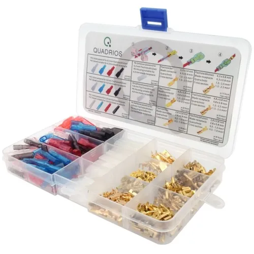 260pc Flat Receptacle & Plug Kit – 2.8/4.8/6.3mm with Insulating Sleeves | QUADRIOS 1809C019