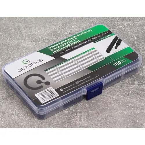 3:1 Heat Shrink Tubing Kit – 100pcs Black Adhesive Lined Assortment | QUADRIOS 201711CA003