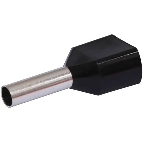 100pcs Insulated Twin Wire End Ferrule – 1.5 mm² 8mm Black | QUADRIOS 22C436