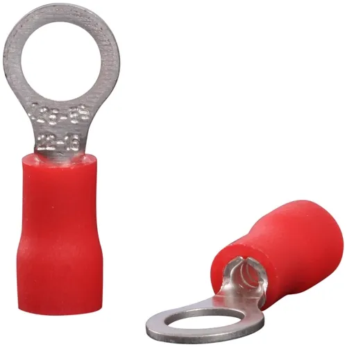 Insulated Ring Cable Lug - 0.5-1.5 mm² M5 Red PVC | QUADRIOS 22C442