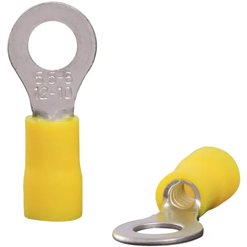 4.0-6.0mm² M6 Yellow Insulated Ring Cable Lug | QUADRIOS 22C458